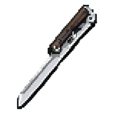 Box cutter knife with extended blade, utility cutting tool sticker