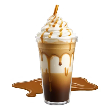 Caramel iced coffee with whipped cream and caramel drizzle sticker