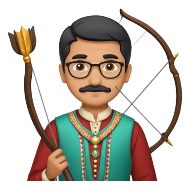 old indian male teacher in traditional attire archer sticker