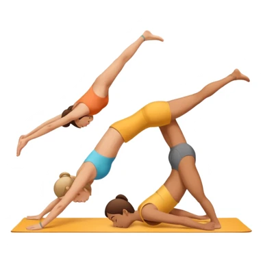 two people downward dog sticker