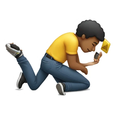 person laying on their stomach and holding their phone in front of their face while kicking their legs sticker