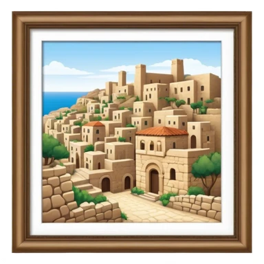 Byblos Old City Landmark Emoji – Portraying the historic stone houses, narrow streets, and Phoenician ruins. sticker