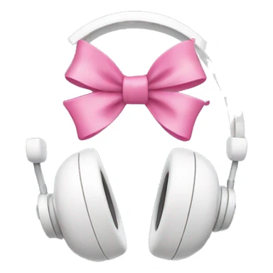 white headphone with pink bows on them sticker