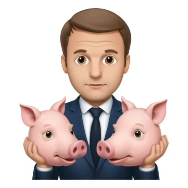 Macron tête de cochon  sticker