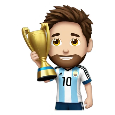 messi con la copa del mundo con argentina sticker