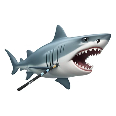 Shark playing lacrosse  sticker