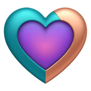 I need a teal, orange , purple, and rose gold Heart emoji  sticker