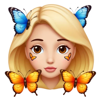 Love face with butterflies  sticker