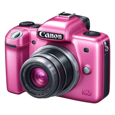 Pink Canon camera with Flash spotlight sticker