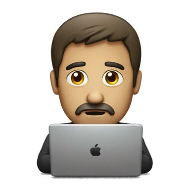 sad man italian with laptop sticker