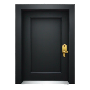 black door ajar with a key sticker