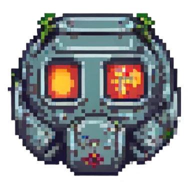 danger symbol, pixel art, retro video game style sticker