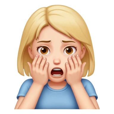girl choking herself with her hands angrily sticker