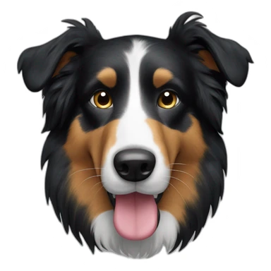 all black collie pointy ears sticker