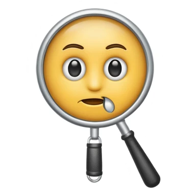 serious emoji with magnifying glass with white handle sticker