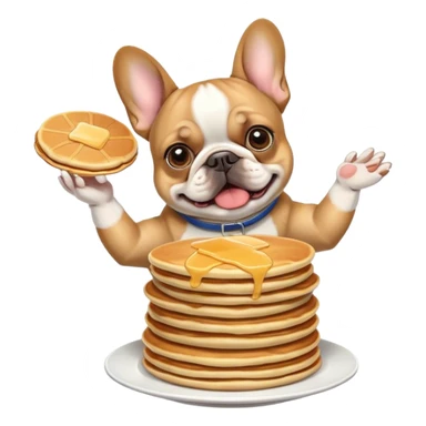 French bulldog tossing pancakes  sticker