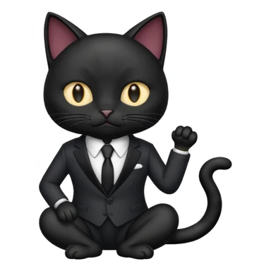 𝐛𝐥𝐚𝐜𝐤 𝐜𝐚𝐭 𝐰𝐢𝐭𝐡 𝐚 𝐬𝐮𝐢𝐭 𝐛𝐮𝐭 𝐬𝐢𝐭𝐭𝐢𝐧𝐠 sticker