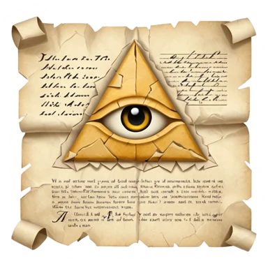 illuminati Paper contract with bite marks tearing through the signature field. sticker