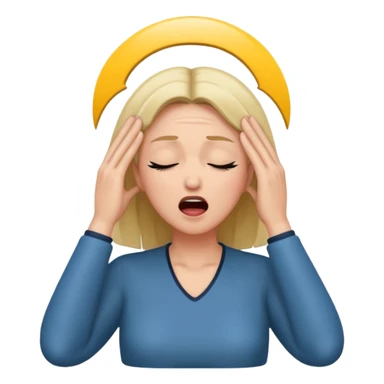 Actress dramatic faint backwards with hand on forehead, mouth open, eyes closed sticker