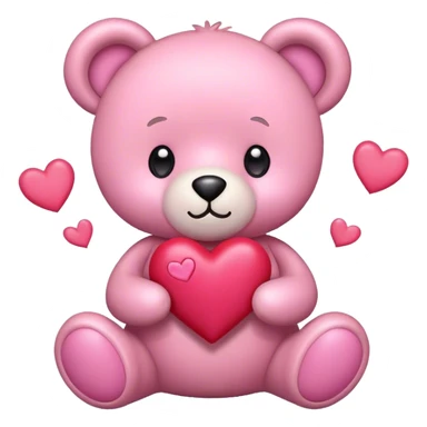 pink cute teddy bear sending hearts and love sticker