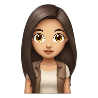 cute latina girl with straight long dark hair brown eyes sticker