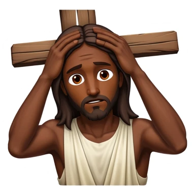 Dark skin Jesus christ on the cross sticker