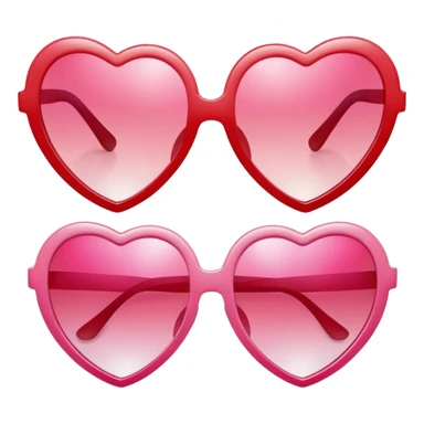 Ombré red pink heart shaped sunglasses  sticker