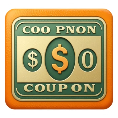A $20 dollar cash coupon in orange colour  sticker