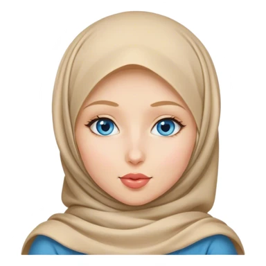Hijab Girl with blond hair blue eyes beautiful finish and sending lovely heart kisses  sticker