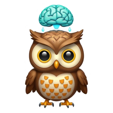 owl with glowing brain idea moment sticker