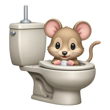 Una ratita usando wc sticker