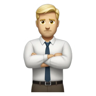 White Man HR-manager crossed arms angry sticker