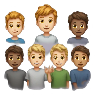 5 Boys saying thankyou sticker