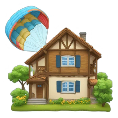 Une maison en parapente sticker