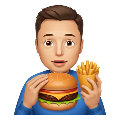 Elon musk eating a burger  sticker