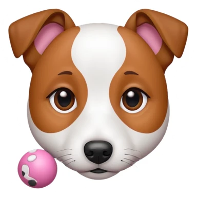 Chien jack Russel blanc avec deux tache marron sur ses yeux île dort en boule  sticker