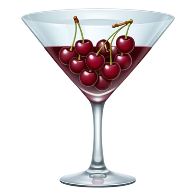 martini glass with burgundy cherries sticker