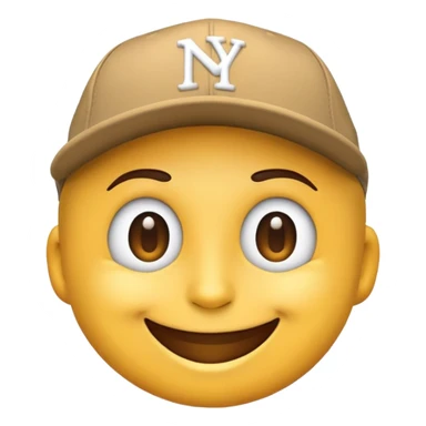emoji wearing a ny fitted  sticker