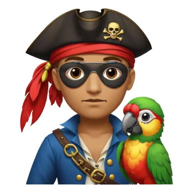 pirate and parrot sticker