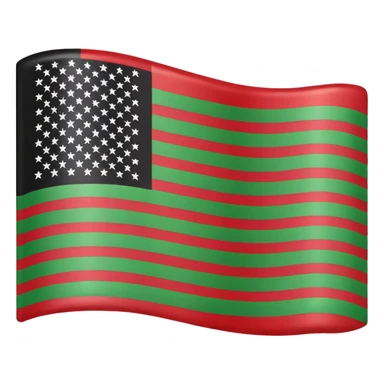 United states flag with black, green, and red colors sticker