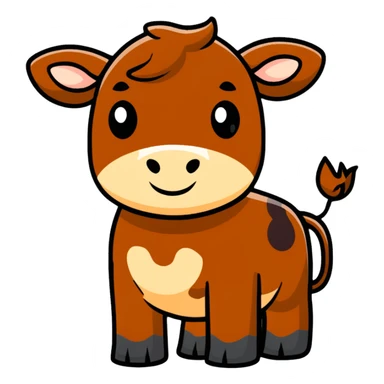 Brown cow sticker
