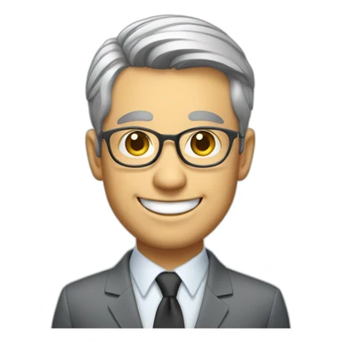 Smiling réal estate agent with a graying bearb and short hair sticker