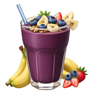 Vaso con açai, que lleve granola plátano arándanos y frutillas sticker