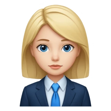 girl with suit and blue tie sticker