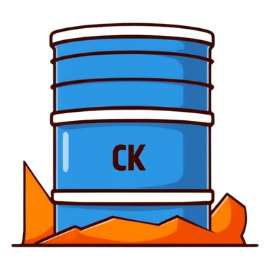 orange road construction barrel with glossy plastic look sticker