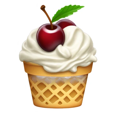 vanilla ice cream bowl with cherry on top sticker