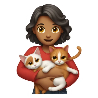 girl with red cat in her arms sticker