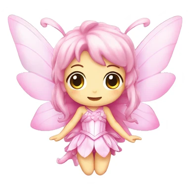 Shiny Pastel Pink Anime Chibi Fairy Fakémon sticker