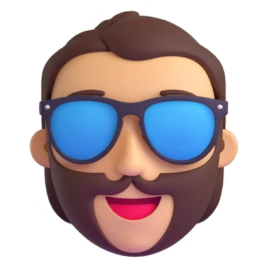 cool face with sunglasses and a smirk sticker