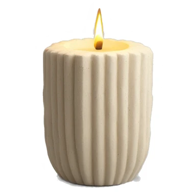 candle in ivory concrete ridged vessel sticker